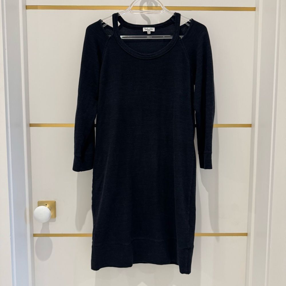 Splendid dress black cutout soft knit short dress small